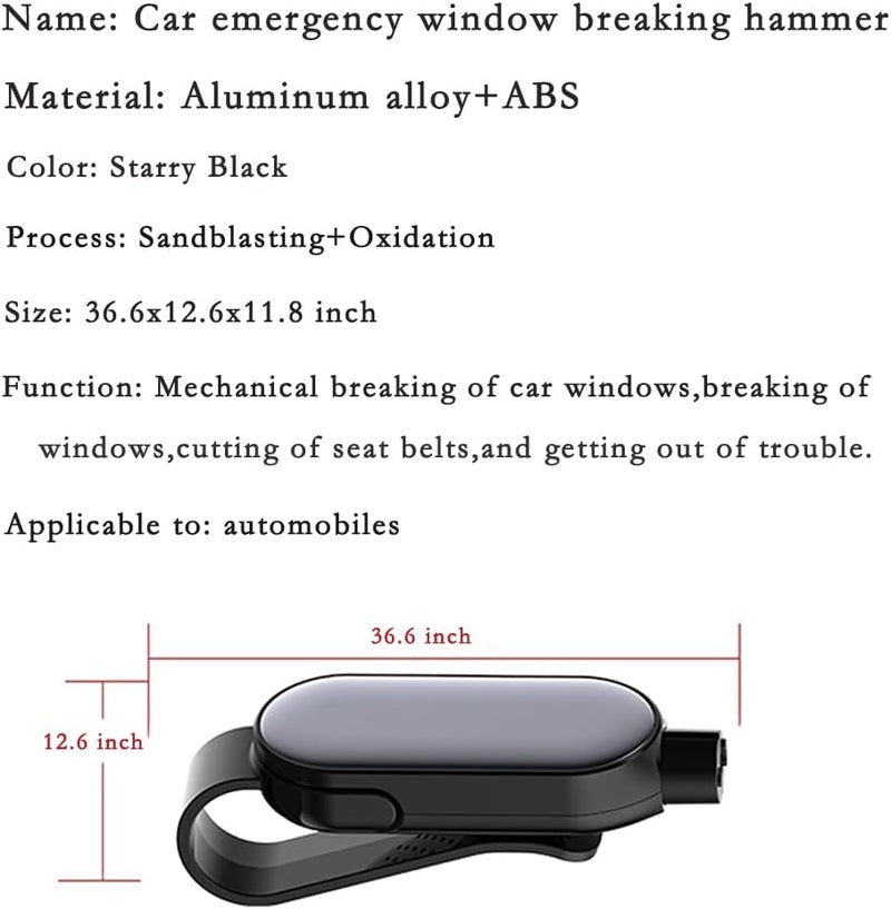 Aiydachy Car Safety Emergency Tool, 2-in-1 Seat Belt Cutter and Window Breaker, Black（2 Pieces） - Image 5